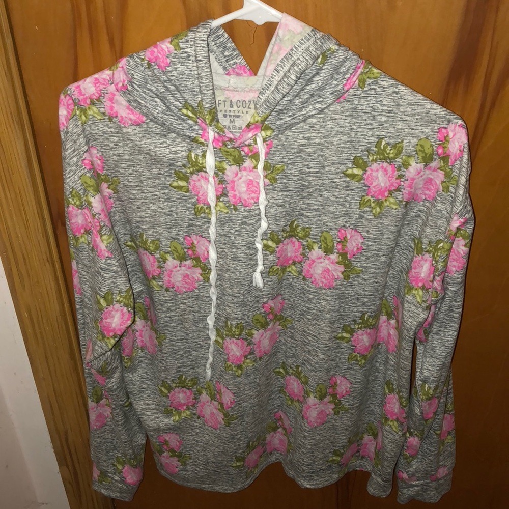 Floral hooded sweatshirt